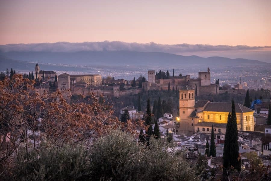granada: vista al tramonto