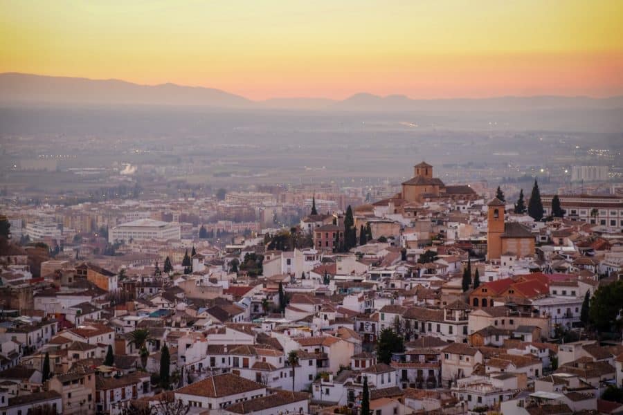 granada: vista al tramonto