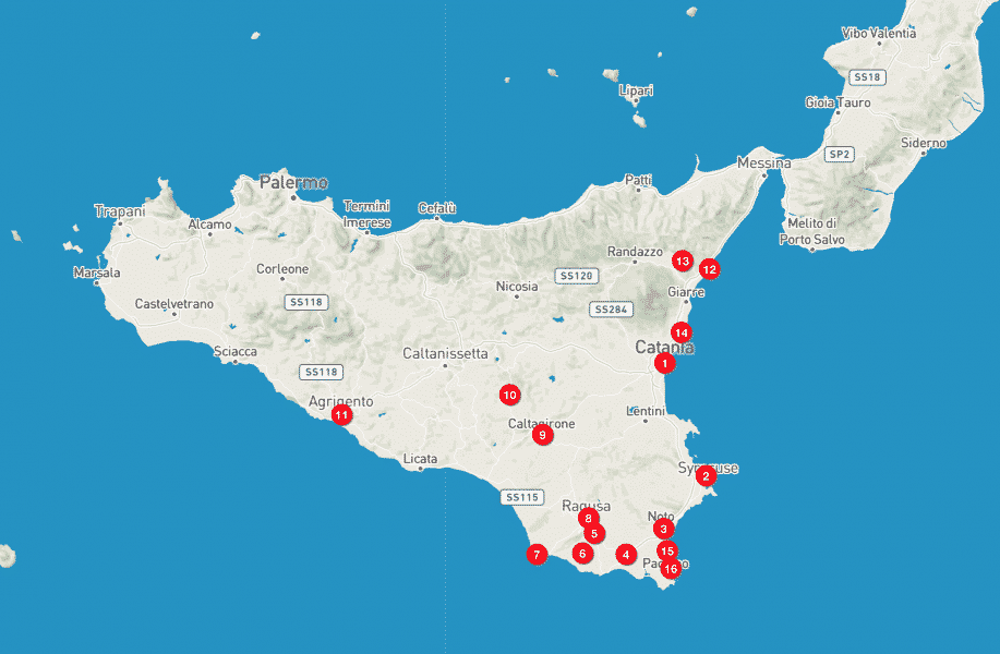Cartina Sicilia Orientale