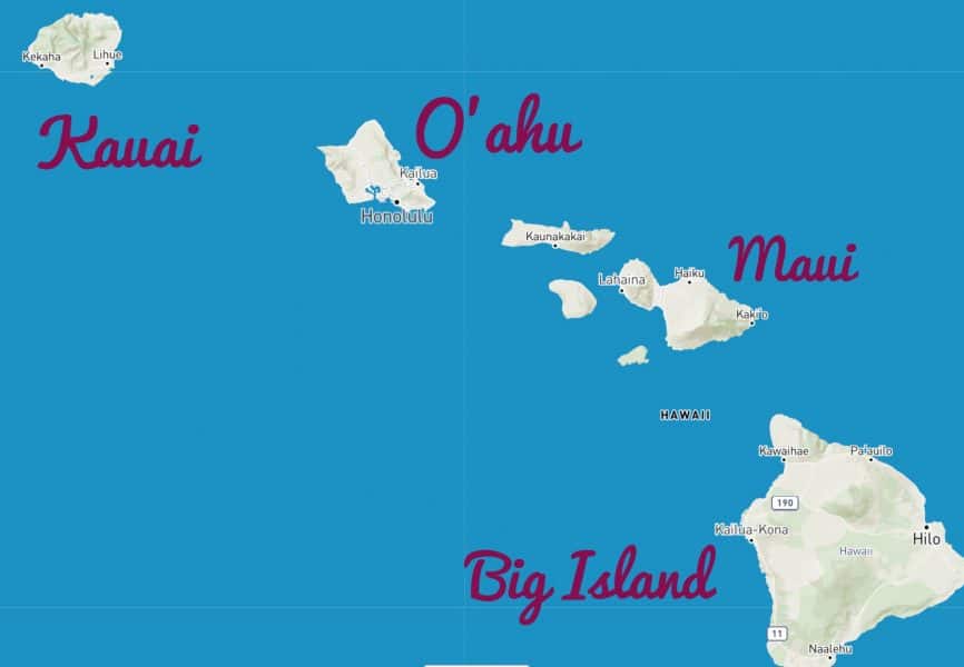 Mappa delle Hawaii