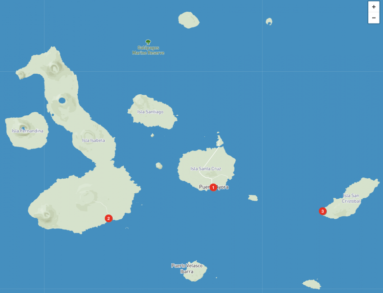 Mappa delle Galapagos