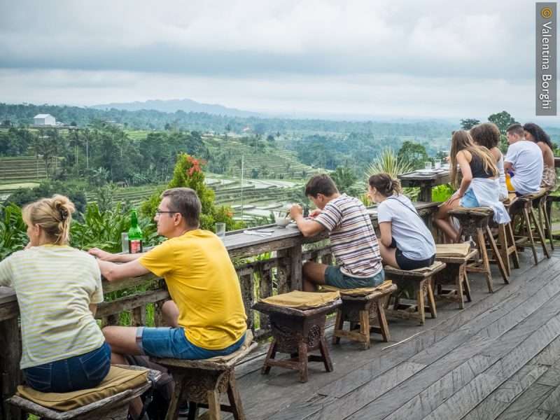 Ristorante con vista sulle risaie di Jatiluwih - Bali